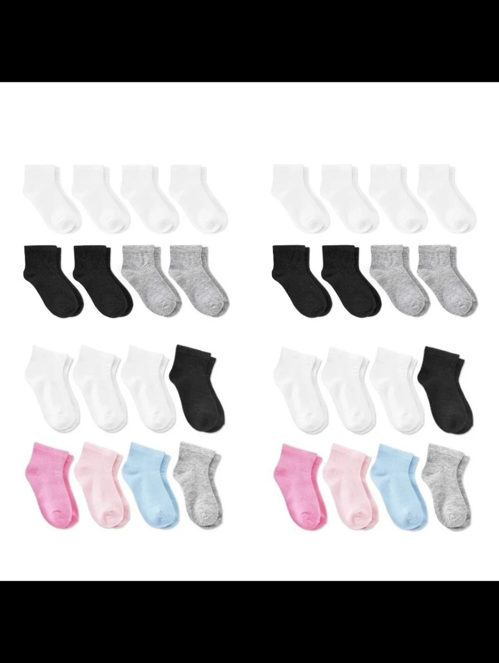 ‼️ SAVE $7+‼️NWT Baby/Toddler 32 Pairs Ankle Socks - Dealworthy Pnk/Blu/Gry/Wht
